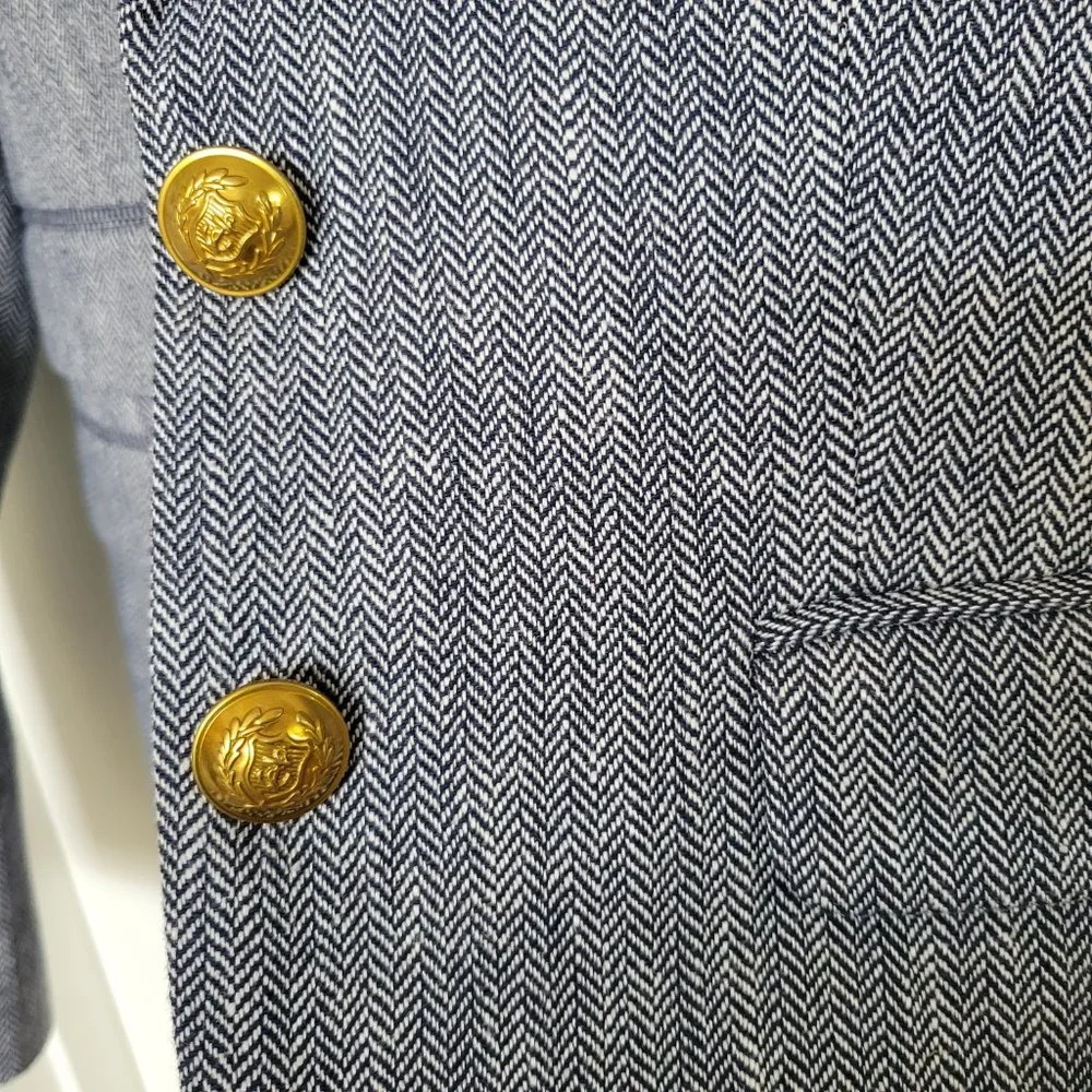 NWT J. Crew Dalton Blazer Italian Cotton/Linen Herringbone 0